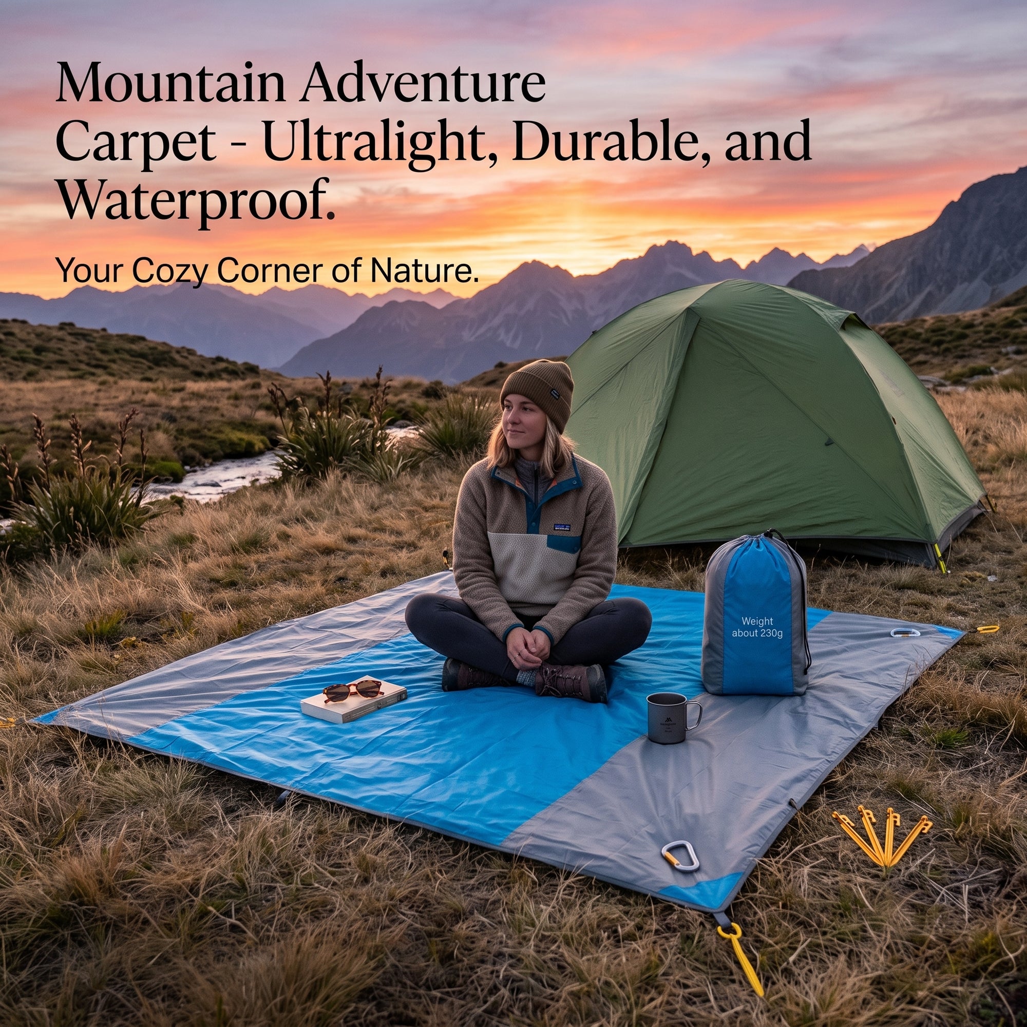SandFree™ XL Beach Blanket – Waterproof, Sandproof & Lightweight Picnic Mat for Beach, Camping & Outdoor Adventures (200×210 cm)