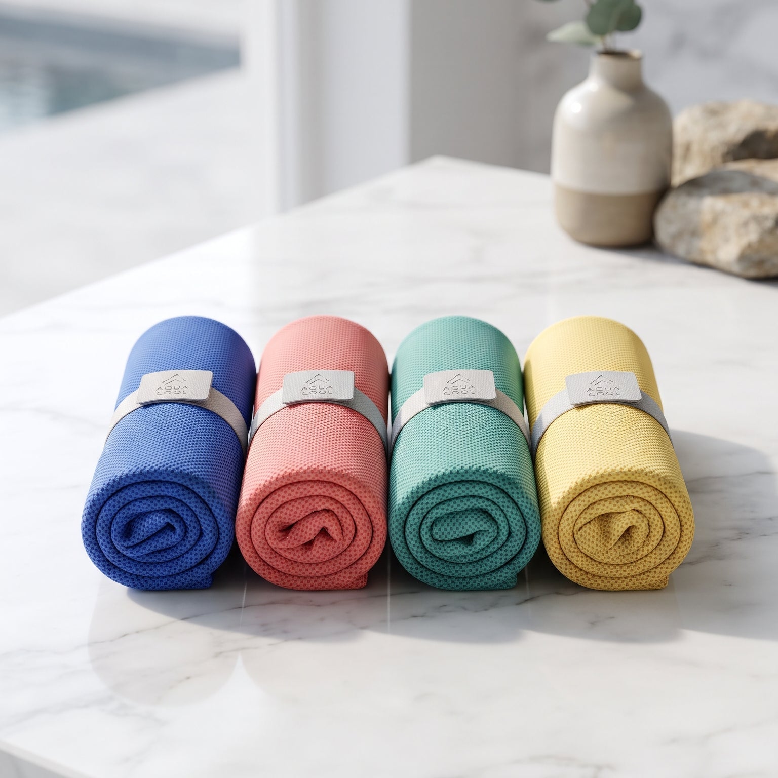 CoolWave™ 4-Pack Instant Cooling Towels – Ultra-Soft, Quick-Dry Towels for Sports, Gym, Travel & Summer Adventures